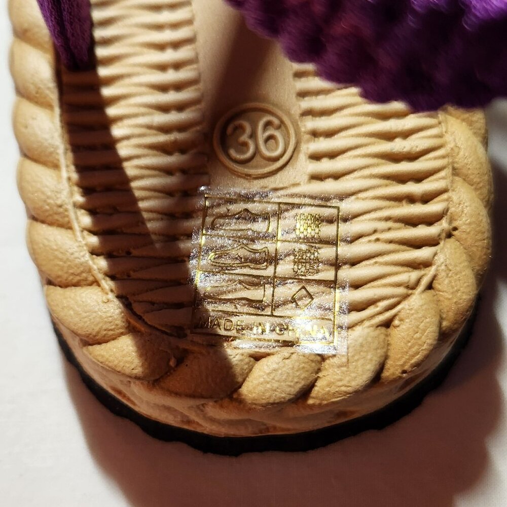 Brand new purple sandals sz 36 sz 6 bow NWOB - Picture 6 of 6
